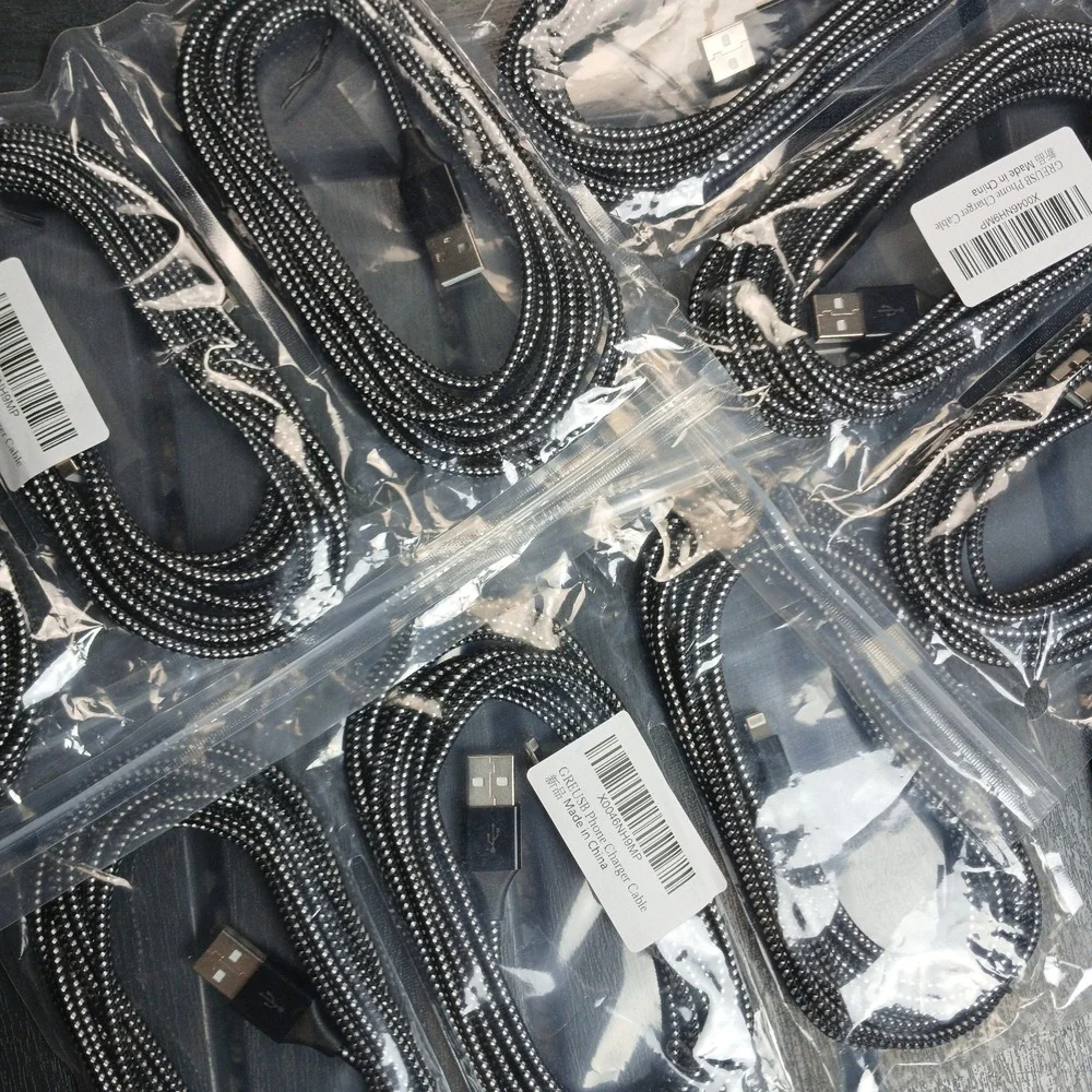 Heavy Duty Braided Long USB Fast Charger Cable Lead For iPhone 14 13 12 11 X 7 8